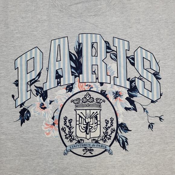 Vintage 90s Paris Crop-Top Shirt Womens 2XL 25x22 USA - Picture 11 of 12